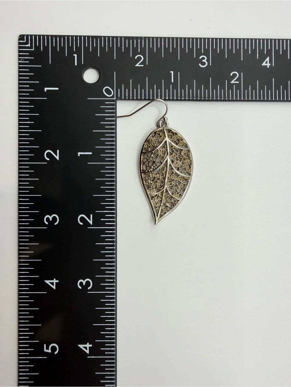 Silver Tone Filigree Leaf Dangle Earrings | Boho Nature Statement Earrings